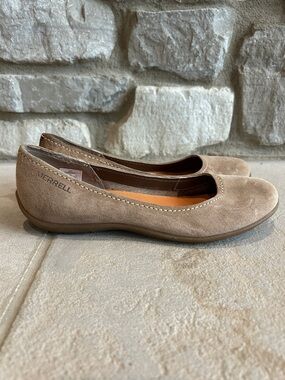 Merrell Women's Taupe Suede Slip-On Ballet Flats